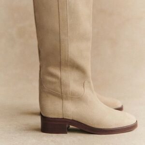 Sezane Bridget Knee Boots Sandstone - Size 9